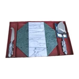 Arthur Court Rabbit Marble Cheese Board Set w/ Knives Vintage Giftware Boxed
